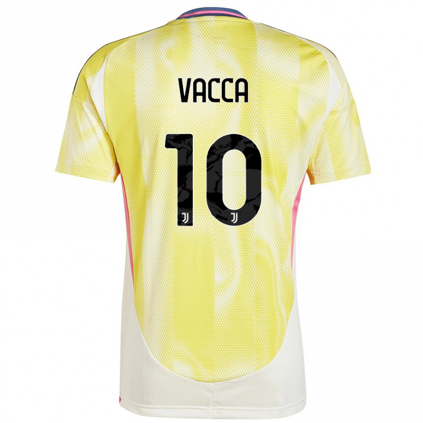 Vaikiškas Alessio Vacca #10 Saulės Geltona Išvykos Marškinėliai 2024/25 T-Shirt