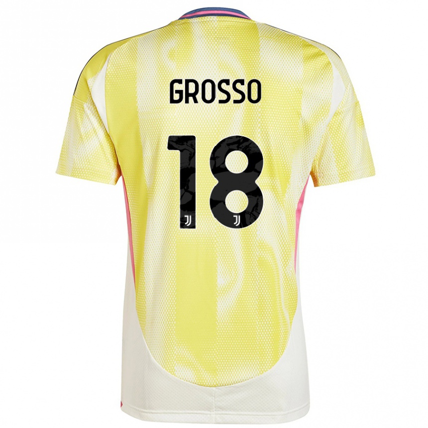 Vaikiškas Filippo Grosso #18 Saulės Geltona Išvykos Marškinėliai 2024/25 T-Shirt