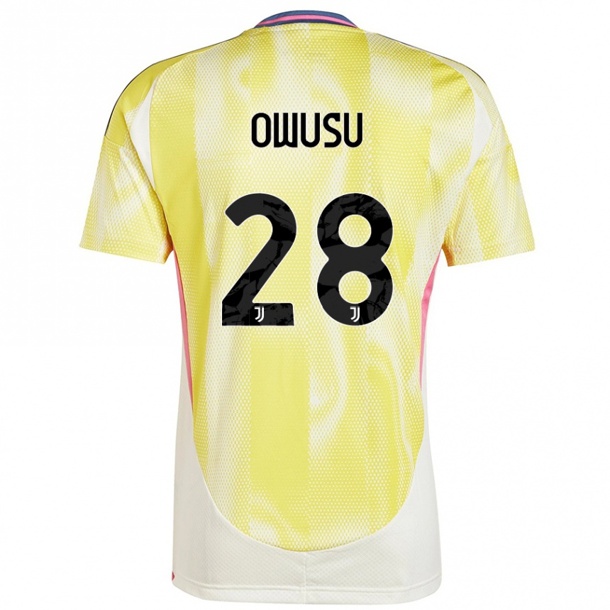 Vaikiškas Augusto Owusu #28 Saulės Geltona Išvykos Marškinėliai 2024/25 T-Shirt