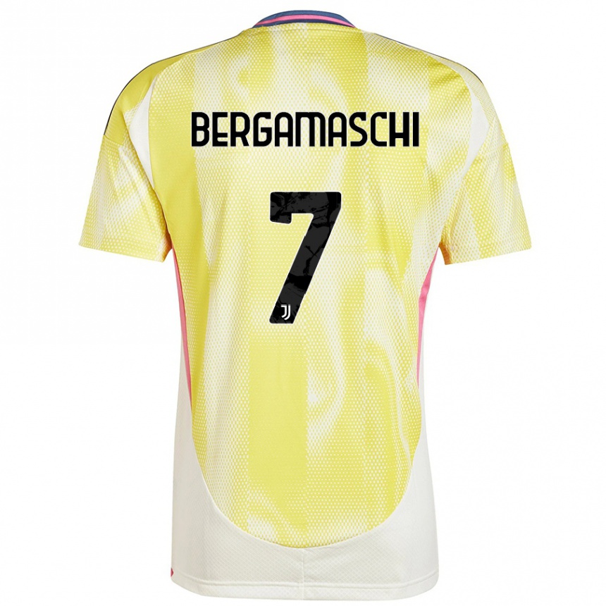 Vaikiškas Valentina Bergamaschi #7 Saulės Geltona Išvykos Marškinėliai 2024/25 T-Shirt