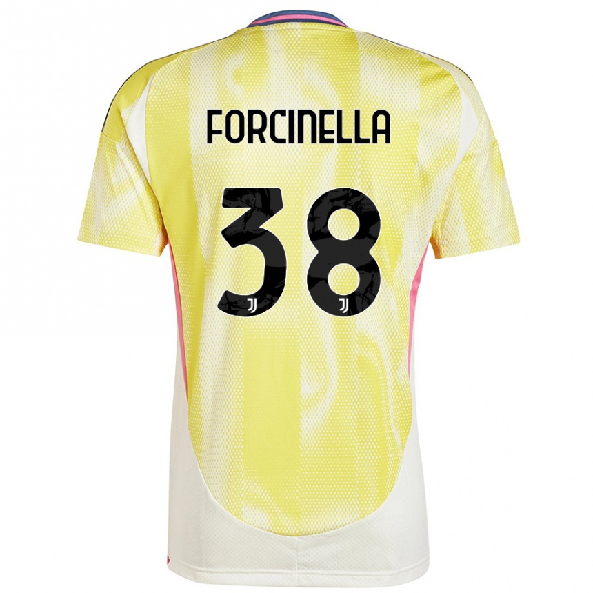 Vaikiškas Camilla Forcinella #38 Saulės Geltona Išvykos Marškinėliai 2024/25 T-Shirt