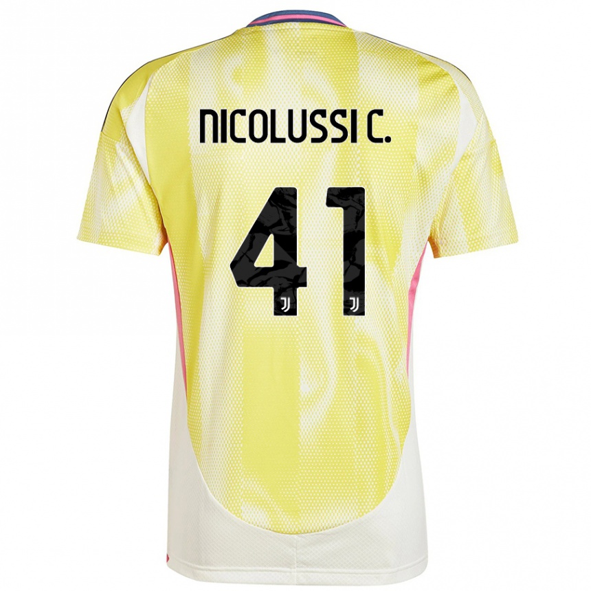 Vaikiškas Hans Nicolussi Caviglia #41 Saulės Geltona Išvykos Marškinėliai 2024/25 T-Shirt