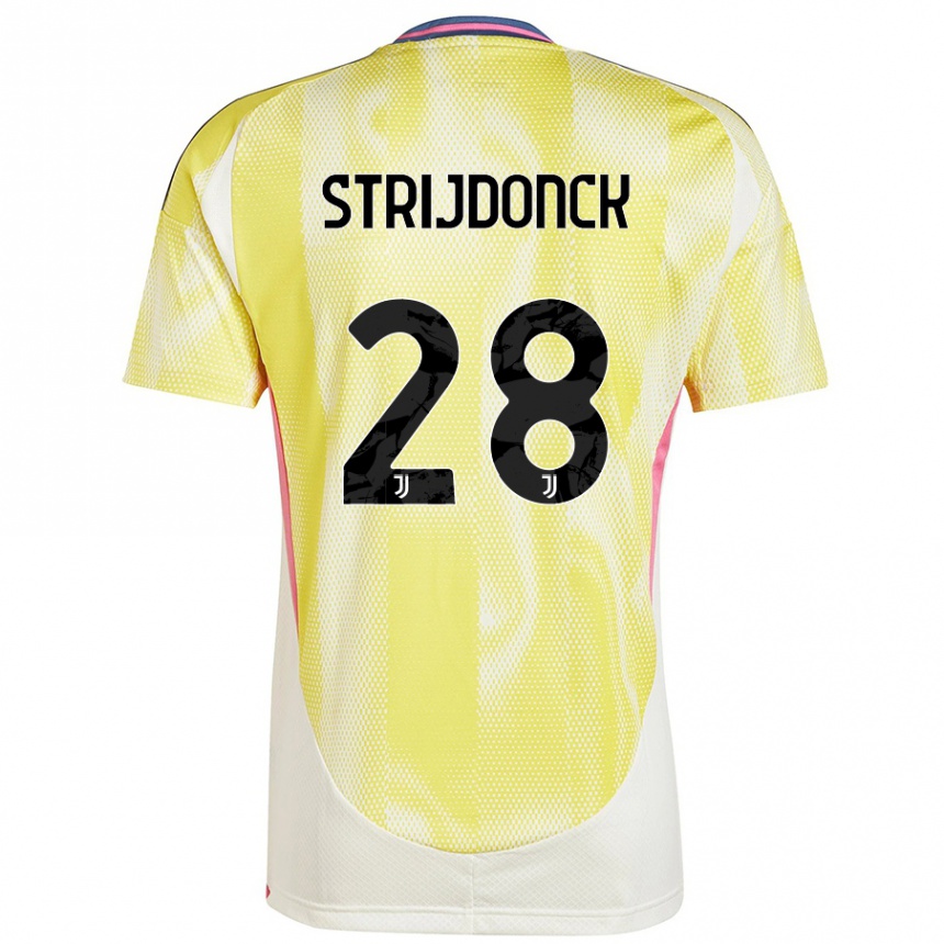 Vaikiškas Bayron Strijdonck #28 Saulės Geltona Išvykos Marškinėliai 2024/25 T-Shirt