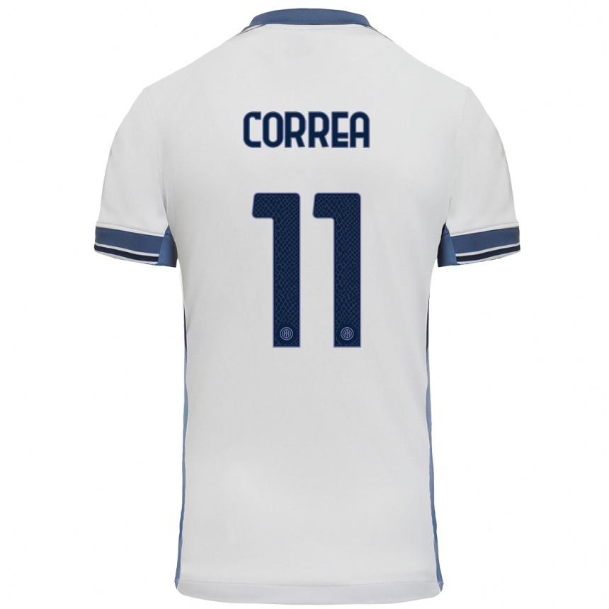 Vaikiškas Joaquin Correa #11 Balta Pilka Išvykos Marškinėliai 2024/25 T-Shirt