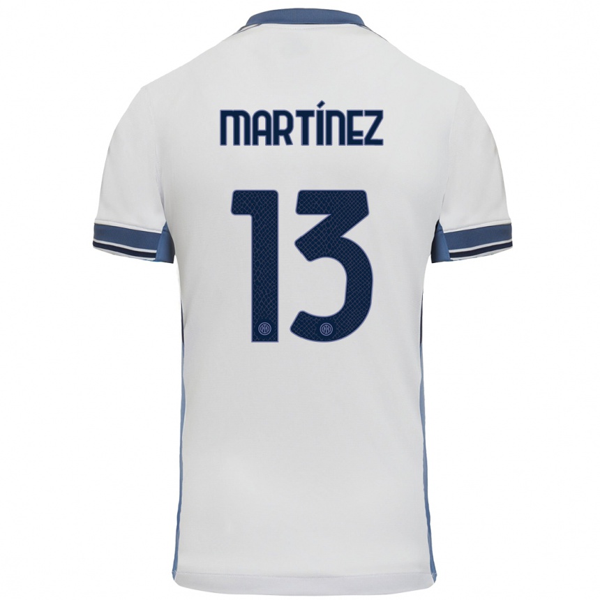 Vaikiškas Josep Martínez #13 Balta Pilka Išvykos Marškinėliai 2024/25 T-Shirt