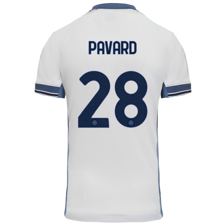 Vaikiškas Benjamin Pavard #28 Balta Pilka Išvykos Marškinėliai 2024/25 T-Shirt