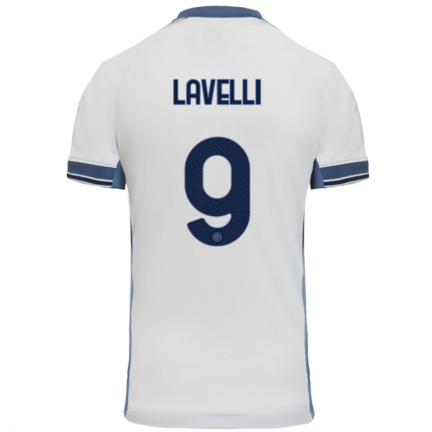 Vaikiškas Matteo Lavelli #9 Balta Pilka Išvykos Marškinėliai 2024/25 T-Shirt