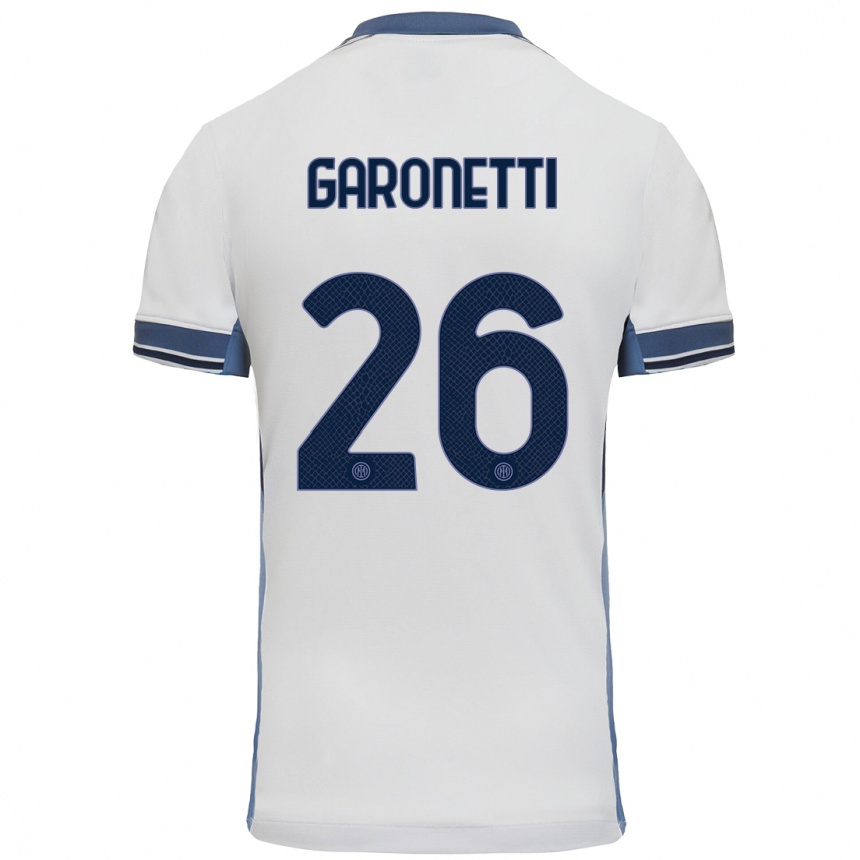 Vaikiškas Gabriele Garonetti #26 Balta Pilka Išvykos Marškinėliai 2024/25 T-Shirt