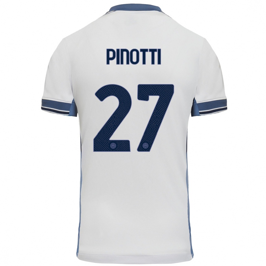 Vaikiškas Manuel Pinotti #27 Balta Pilka Išvykos Marškinėliai 2024/25 T-Shirt