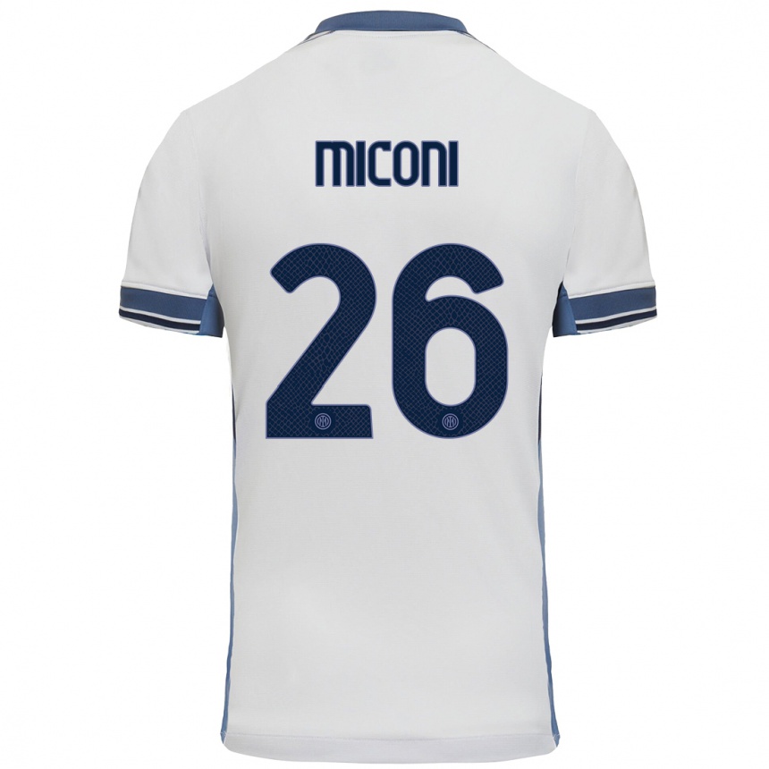 Vaikiškas Riccardo Miconi #26 Balta Pilka Išvykos Marškinėliai 2024/25 T-Shirt