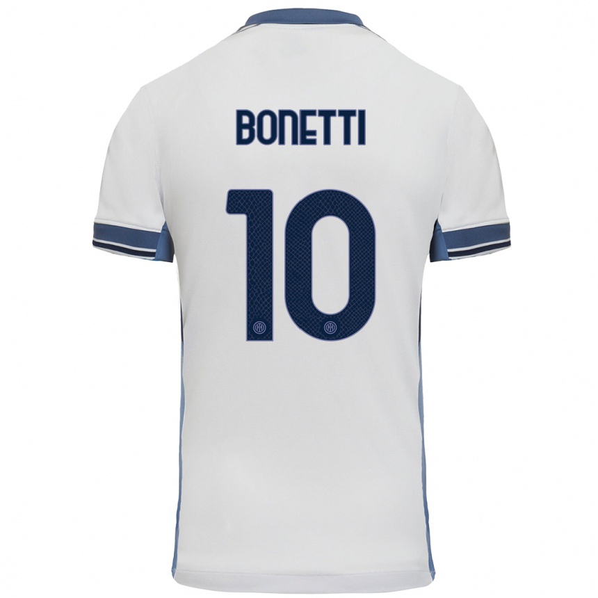 Vaikiškas Tatiana Bonetti #10 Balta Pilka Išvykos Marškinėliai 2024/25 T-Shirt