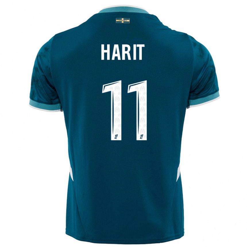 Vaikiškas Amine Harit #11 Turkio Mėlyna Išvykos Marškinėliai 2024/25 T-Shirt