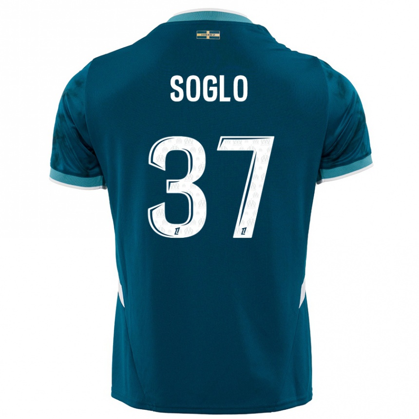 Vaikiškas Emran Soglo #37 Turkio Mėlyna Išvykos Marškinėliai 2024/25 T-Shirt