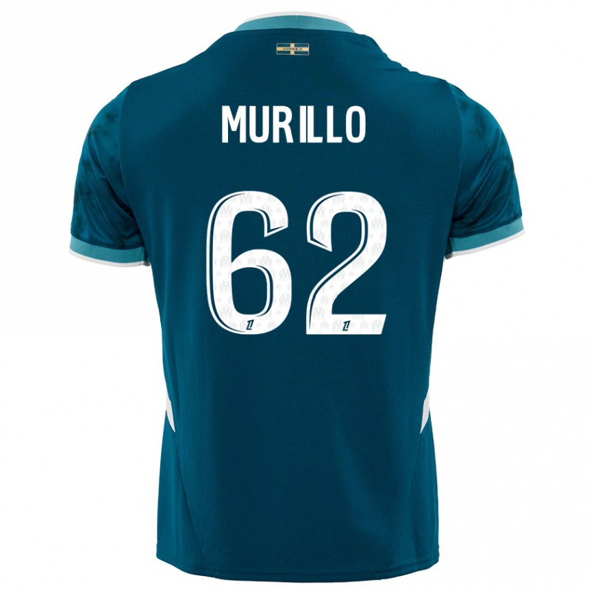 Vaikiškas Amir Murillo #62 Turkio Mėlyna Išvykos Marškinėliai 2024/25 T-Shirt