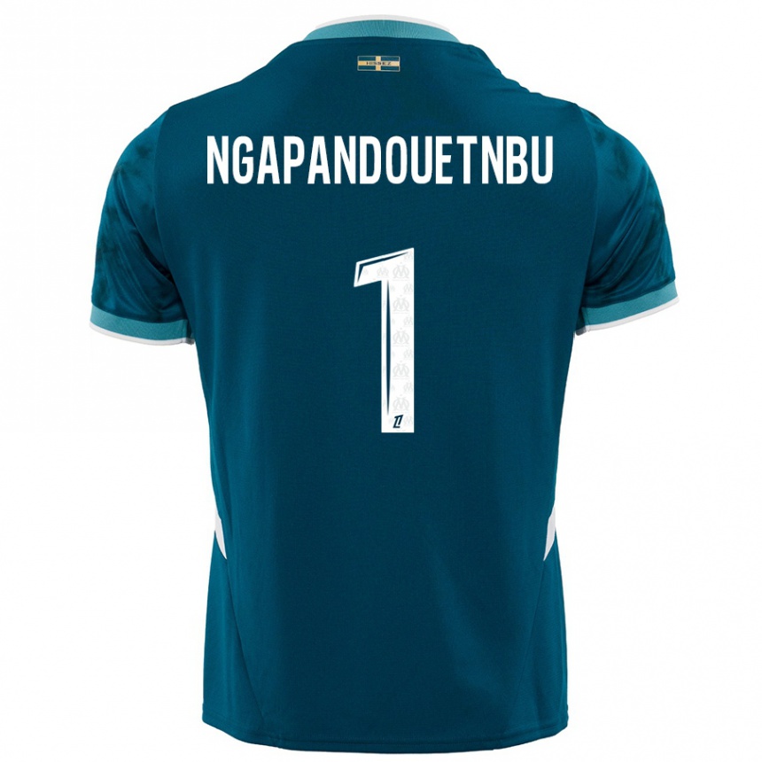 Vaikiškas Simon Ngapandouetnbu #1 Turkio Mėlyna Išvykos Marškinėliai 2024/25 T-Shirt