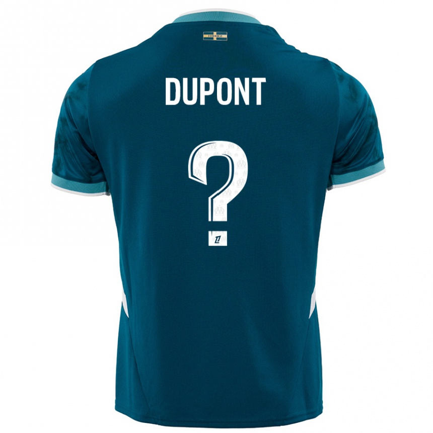 Vaikiškas Hugo Dupont #0 Turkio Mėlyna Išvykos Marškinėliai 2024/25 T-Shirt