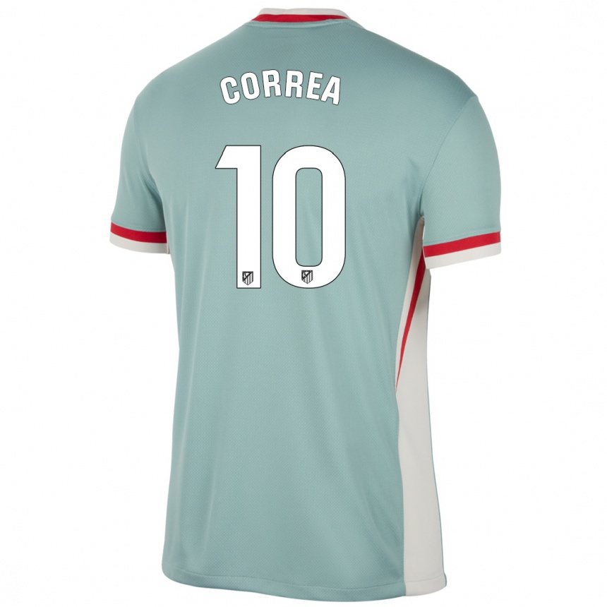 Vaikiškas Angel Correa #10 Šviesiai Smėlio Spalvos Mėlyna Išvykos Marškinėliai 2024/25 T-Shirt