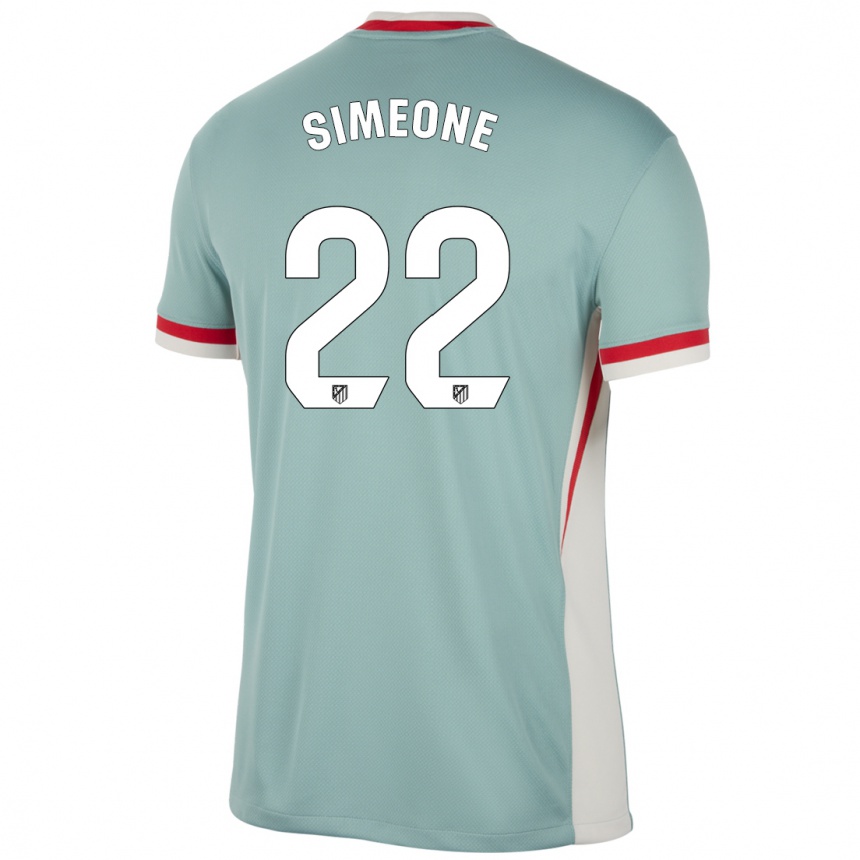 Vaikiškas Giuliano Simeone #22 Šviesiai Smėlio Spalvos Mėlyna Išvykos Marškinėliai 2024/25 T-Shirt