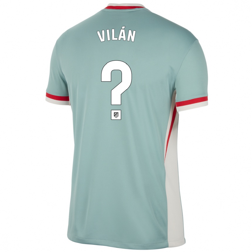 Vaikiškas David Vilán #0 Šviesiai Smėlio Spalvos Mėlyna Išvykos Marškinėliai 2024/25 T-Shirt