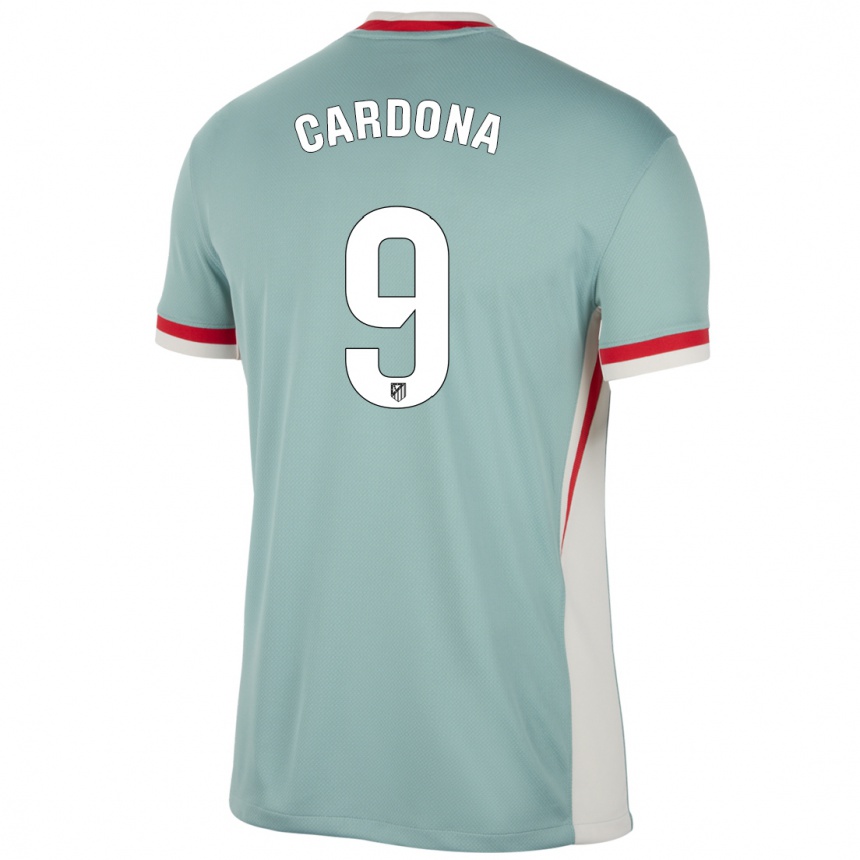 Vaikiškas Marta Cardona #9 Šviesiai Smėlio Spalvos Mėlyna Išvykos Marškinėliai 2024/25 T-Shirt