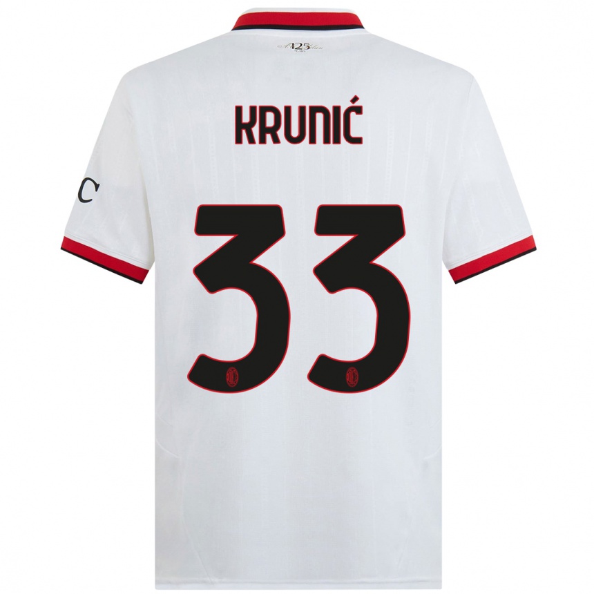 Vaikiškas Rade Krunic #33 Balta Juoda Raudona Išvykos Marškinėliai 2024/25 T-Shirt