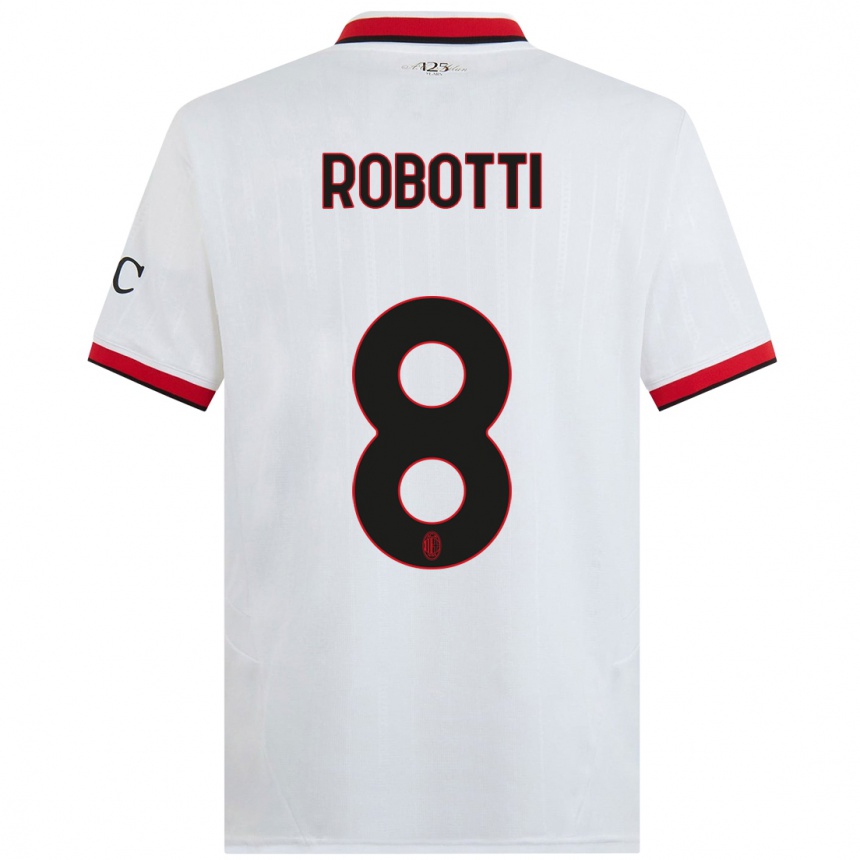 Vaikiškas Giovanni Robotti #8 Balta Juoda Raudona Išvykos Marškinėliai 2024/25 T-Shirt