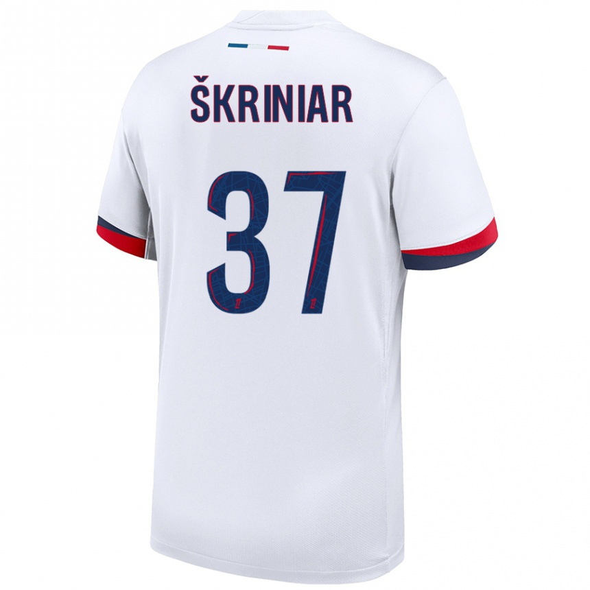 Vaikiškas Milan Skriniar #37 Balta Mėlyna Raudona Išvykos Marškinėliai 2024/25 T-Shirt