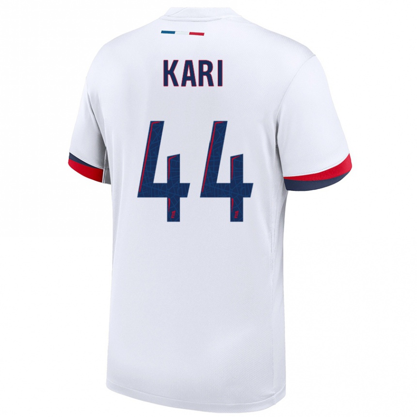 Vaikiškas Ayman Kari #44 Balta Mėlyna Raudona Išvykos Marškinėliai 2024/25 T-Shirt