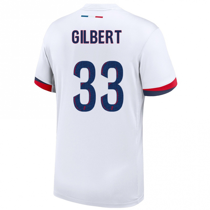 Vaikiškas Tara Elimbi Gilbert #33 Balta Mėlyna Raudona Išvykos Marškinėliai 2024/25 T-Shirt