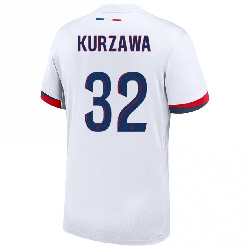 Vaikiškas Layvin Kurzawa #32 Balta Mėlyna Raudona Išvykos Marškinėliai 2024/25 T-Shirt