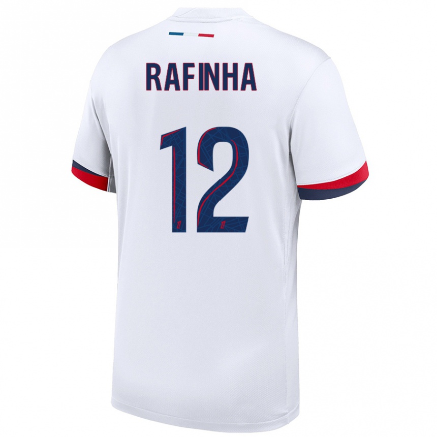 Vaikiškas Rafinha #12 Balta Mėlyna Raudona Išvykos Marškinėliai 2024/25 T-Shirt