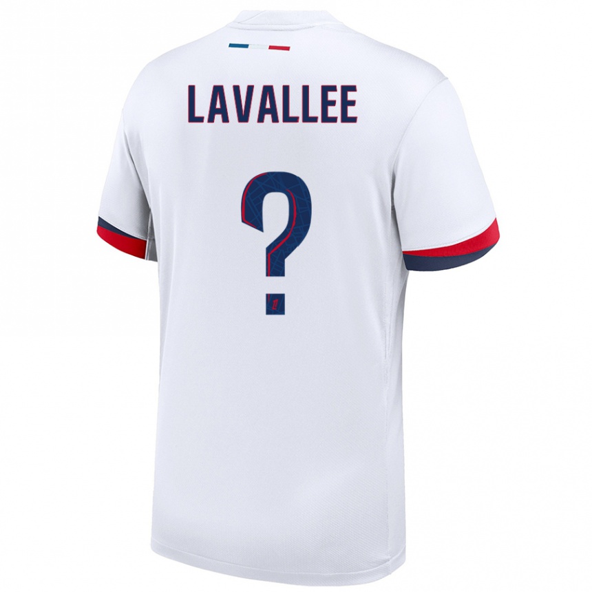 Vaikiškas Lucas Lavallee #0 Balta Mėlyna Raudona Išvykos Marškinėliai 2024/25 T-Shirt