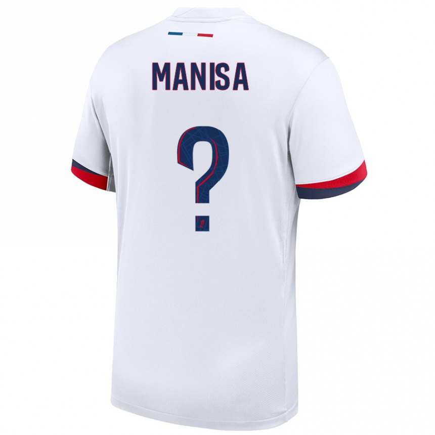 Vaikiškas Lenny Manisa #0 Balta Mėlyna Raudona Išvykos Marškinėliai 2024/25 T-Shirt