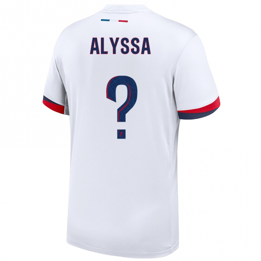 Vaikiškas Alyssa Fernandes #0 Balta Mėlyna Raudona Išvykos Marškinėliai 2024/25 T-Shirt