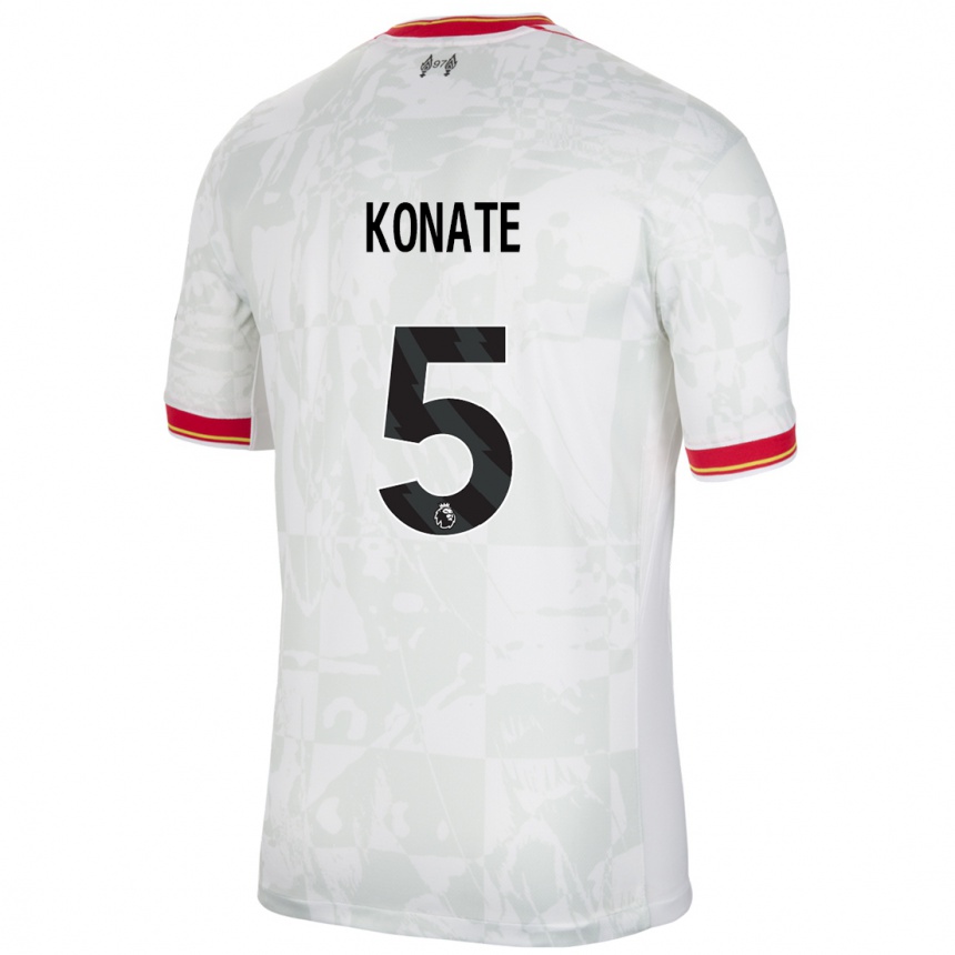 Vaikiškas Ibrahima Konate #5 Balta Raudona Juoda Trečias Marškinėliai 2024/25 T-Shirt