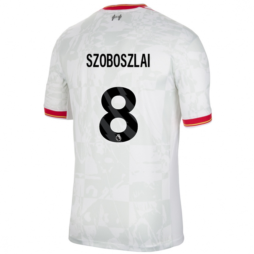 Vaikiškas Dominik Szoboszlai #8 Balta Raudona Juoda Trečias Marškinėliai 2024/25 T-Shirt