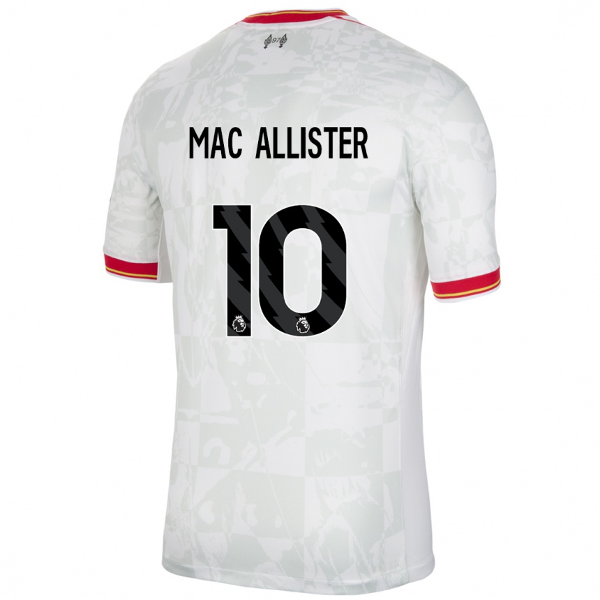 Vaikiškas Alexis Mac Allister #10 Balta Raudona Juoda Trečias Marškinėliai 2024/25 T-Shirt