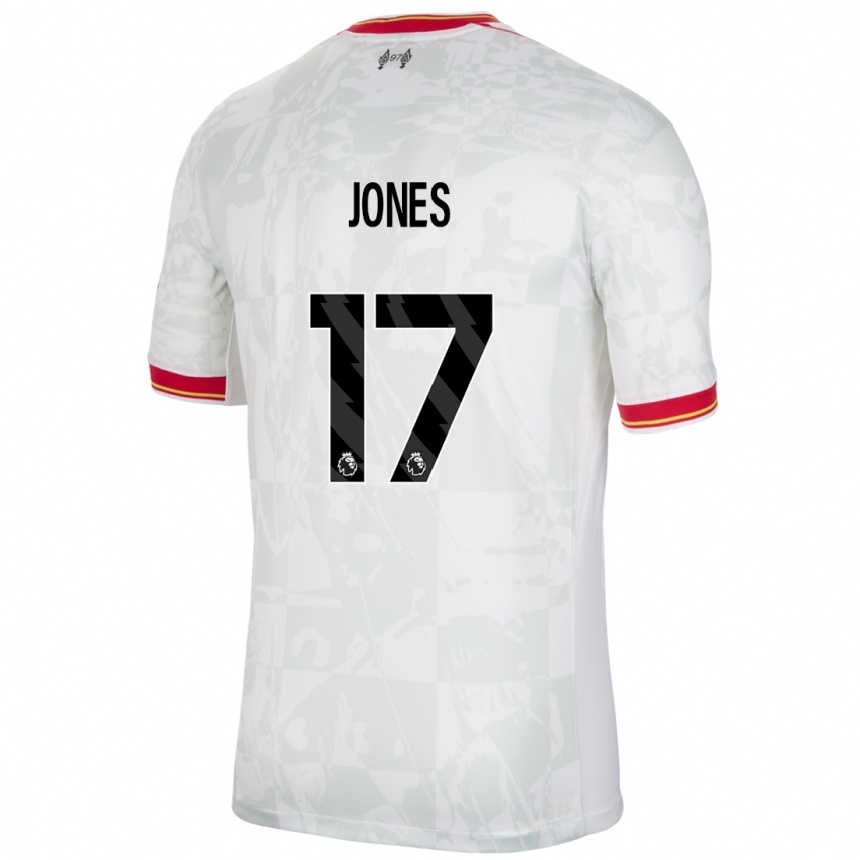 Vaikiškas Curtis Jones #17 Balta Raudona Juoda Trečias Marškinėliai 2024/25 T-Shirt