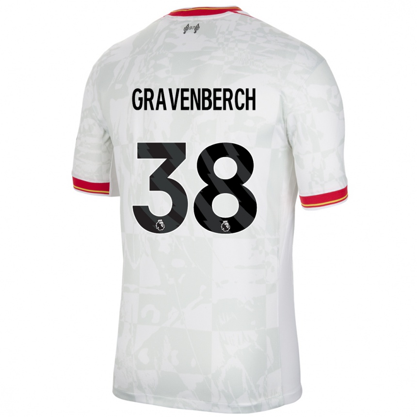 Vaikiškas Ryan Gravenberch #38 Balta Raudona Juoda Trečias Marškinėliai 2024/25 T-Shirt