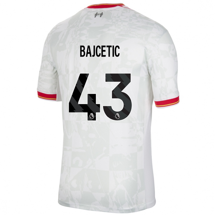 Vaikiškas Stefan Bajcetic #43 Balta Raudona Juoda Trečias Marškinėliai 2024/25 T-Shirt