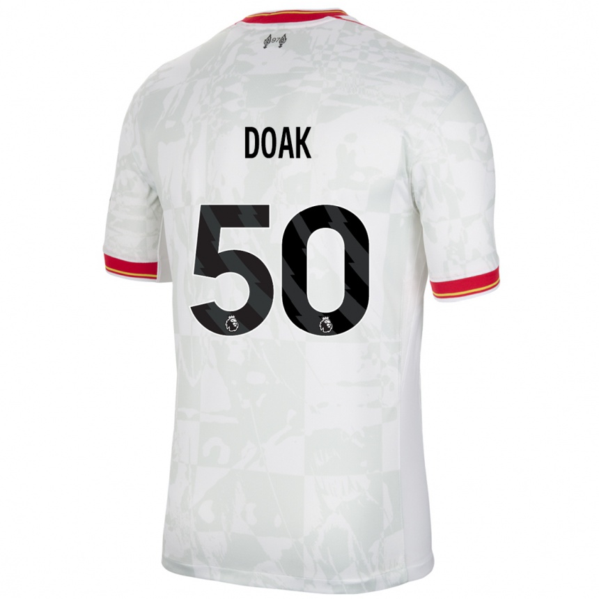 Vaikiškas Ben Doak #50 Balta Raudona Juoda Trečias Marškinėliai 2024/25 T-Shirt