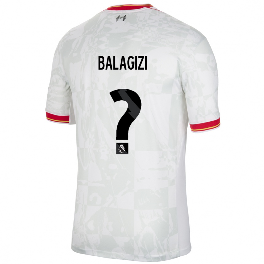 Vaikiškas James Balagizi #0 Balta Raudona Juoda Trečias Marškinėliai 2024/25 T-Shirt