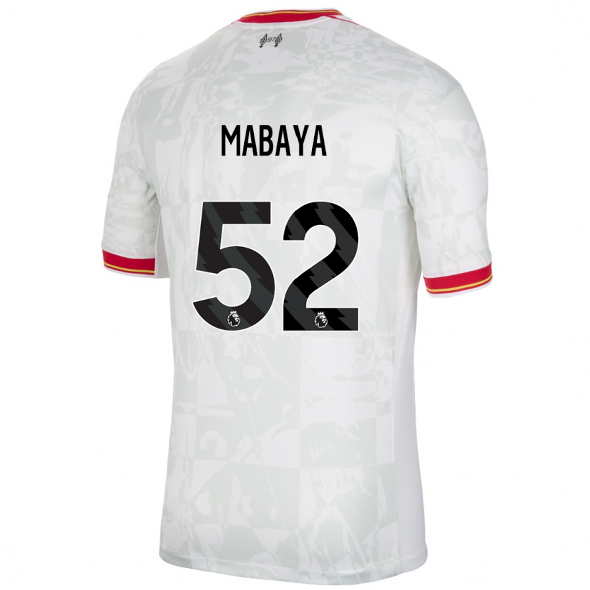 Vaikiškas Isaac Mabaya #52 Balta Raudona Juoda Trečias Marškinėliai 2024/25 T-Shirt