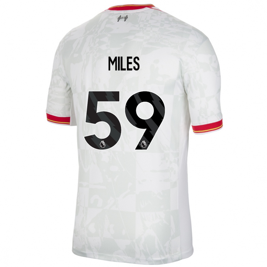 Vaikiškas Terence Miles #59 Balta Raudona Juoda Trečias Marškinėliai 2024/25 T-Shirt