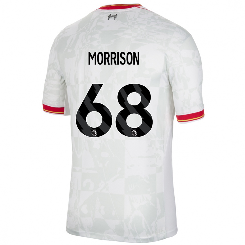 Vaikiškas Kieran Morrison #68 Balta Raudona Juoda Trečias Marškinėliai 2024/25 T-Shirt