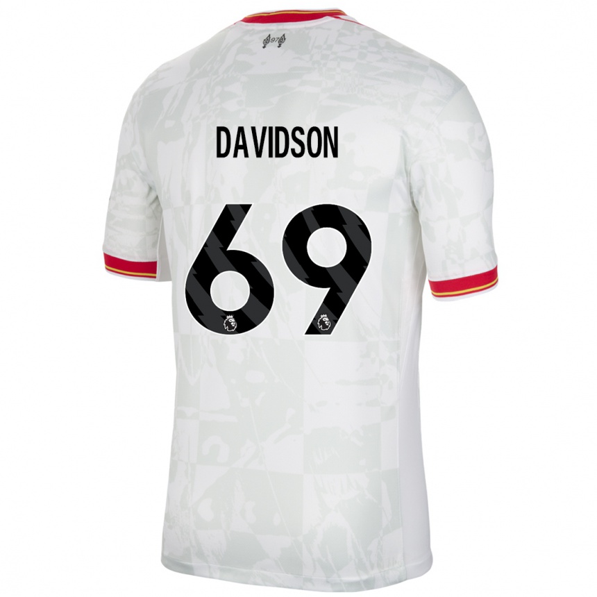 Vaikiškas Josh Davidson #69 Balta Raudona Juoda Trečias Marškinėliai 2024/25 T-Shirt