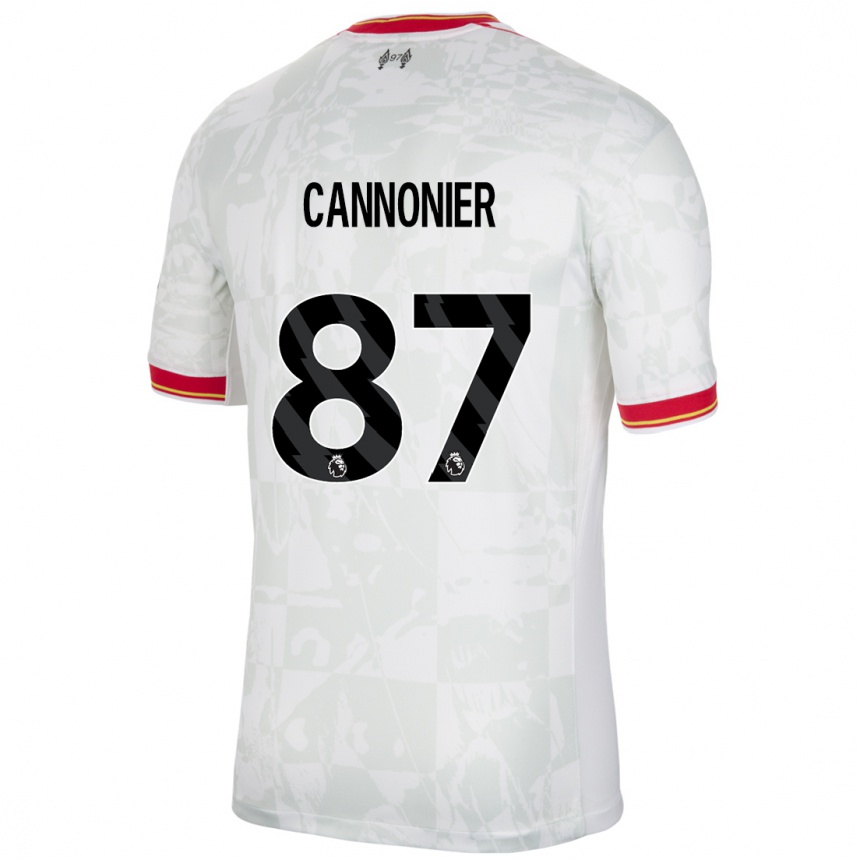 Vaikiškas Oakley Cannonier #87 Balta Raudona Juoda Trečias Marškinėliai 2024/25 T-Shirt