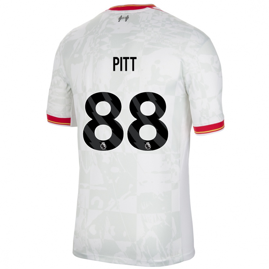 Vaikiškas Lucas Pitt #88 Balta Raudona Juoda Trečias Marškinėliai 2024/25 T-Shirt