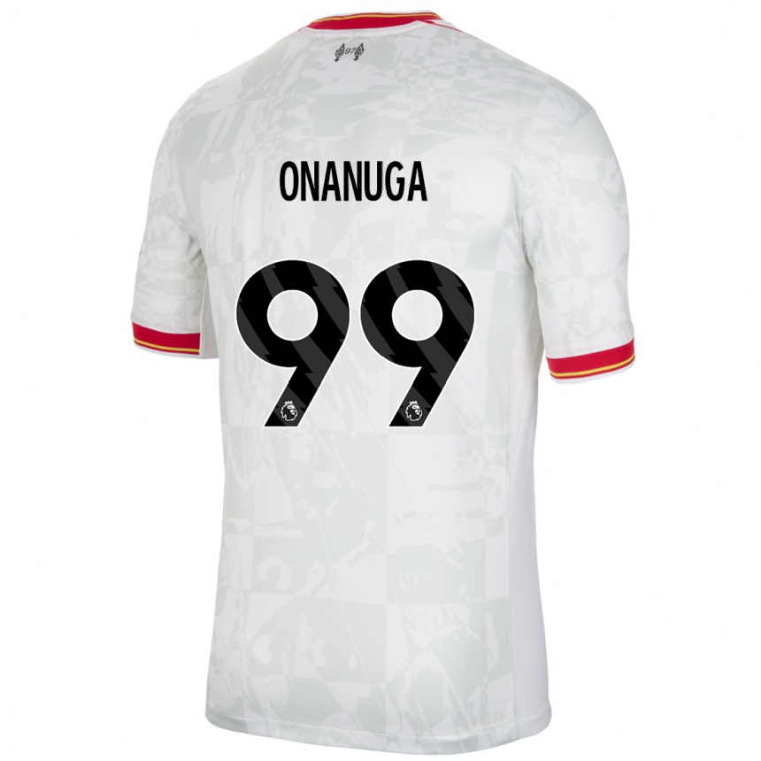 Vaikiškas Fola Onanuga #99 Balta Raudona Juoda Trečias Marškinėliai 2024/25 T-Shirt