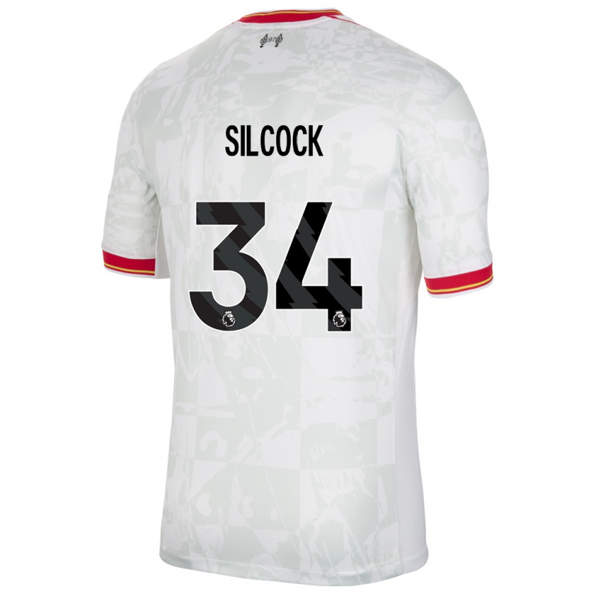 Vaikiškas Hannah Silcock #34 Balta Raudona Juoda Trečias Marškinėliai 2024/25 T-Shirt